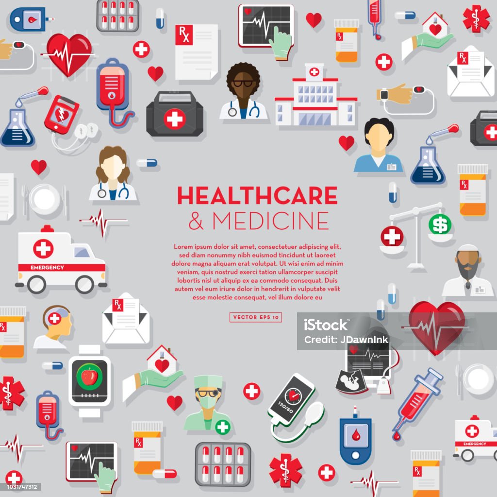 Sample Health Design Healthcare And Medicine Design Template Stock Illustration - Download ...