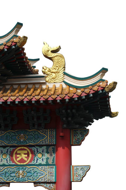 istock Typical Chinese dragon head decoration on the Chinese Architecture 1031767908