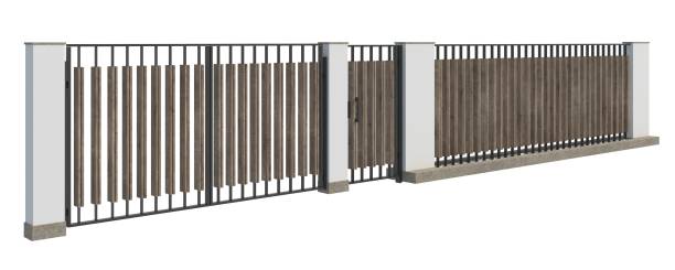 istock Modern Fence isolated on white background 3D illustration 1031768140
