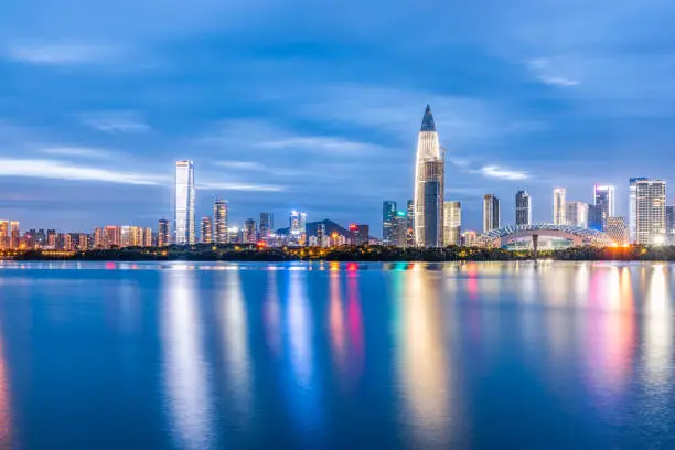 Shenzhen Nanshan District Shenzhen Bay City Night Scene