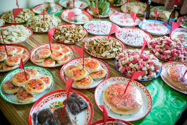 istock Catering cuisine dinner food wedding set  for guest 1031789782