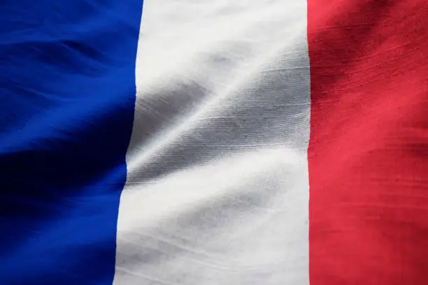 Photo of Closeup of Ruffled France Flag