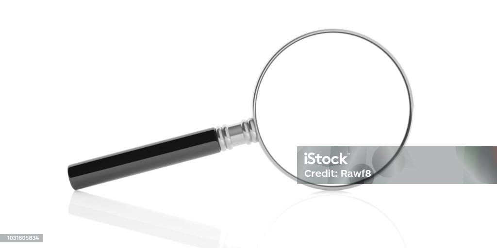 3d rendering magnifier on white background 3d rendering magnifier glass on white background Magnifying Glass Stock Photo