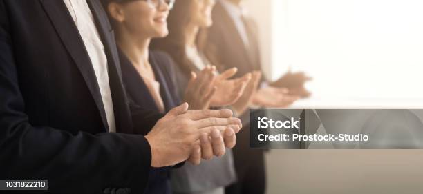 Business People Hands Applauding At Meeting Stock Photo - Download Image Now - Awards Ceremony, Applauding, Clapping