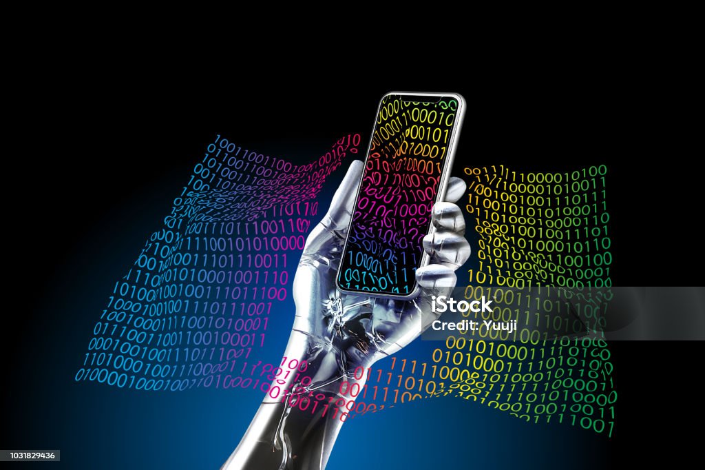 Robot Hand Binary Code Stock Photo - Download Image Now - Abstract ...