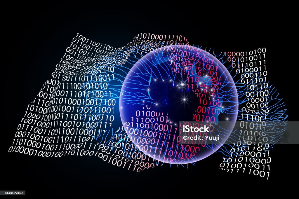01 Binary Code Binary Code And Transparent Sphere And 01 Signal Stock Photo - Download ...