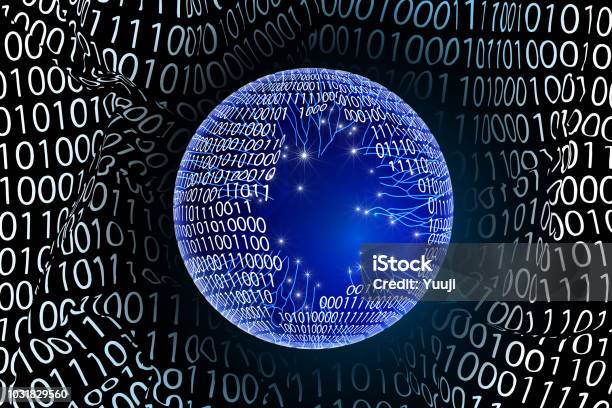 Transparent Sphere Floating In Binary Code Stock Photo - Download Image ...