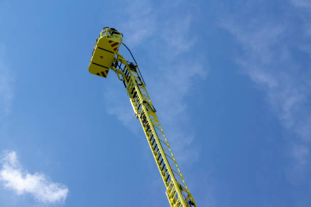 istock yellow Fire truck ladder 1031837994