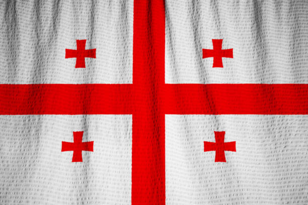 istock Closeup of Ruffled Georgia Flag 1031844532