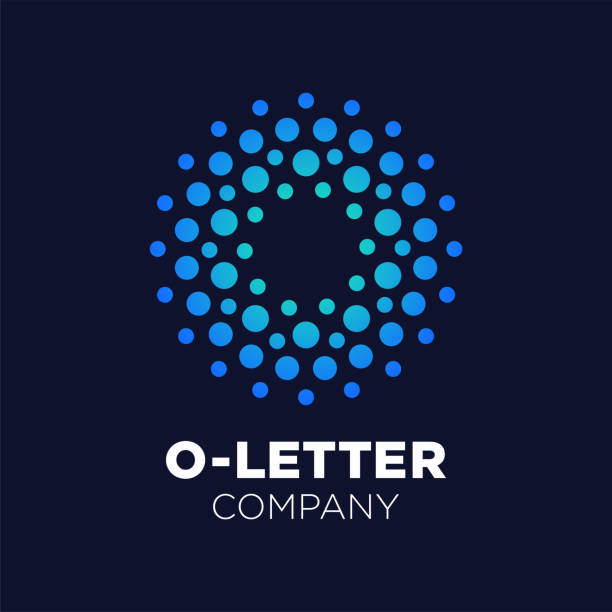 Letter O logo. Dots icon, dotted shape logotype vector design Letter O logo. Dots icon, dotted shape logotype vector design. circle logo stock illustrations
