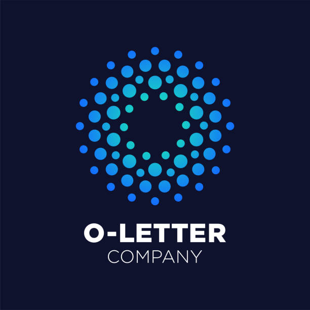 Letter O logo. Dots icon, dotted shape logotype vector design Letter O logo. Dots icon, dotted shape logotype vector design. corporate logo stock illustrations