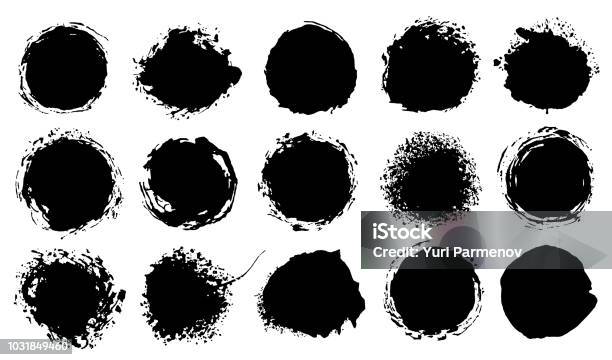Blob Of Ink Or Oil Splattered Stain Of Paint Splash Drop Black Liquid Design Element For Banner Abstract Illustration With Splatter And Blot Isolated On White Background Stock Illustration - Download Image Now