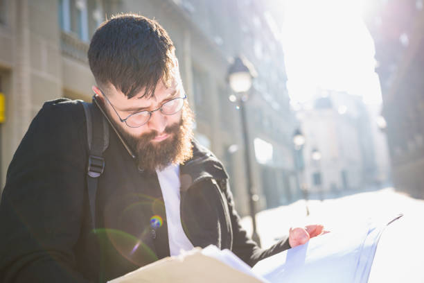 istock Young hipster architect, rushing to the office 1031856044