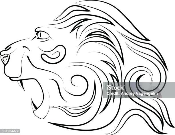 Vector Logo Of A Lions Head Stock Illustration - Download Image Now - Animal, Animal Body Part, Animal Head