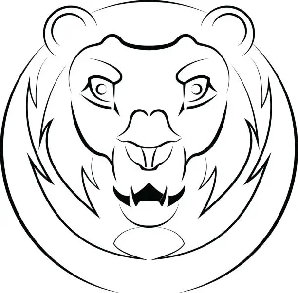 Vector illustration of Vector logo of a lion's head