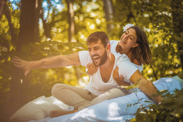 istock Have fun with your love in nature. Morning like this. 1031859634
