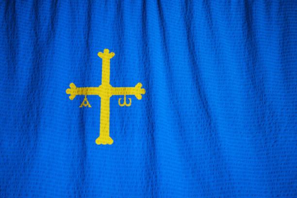 istock Closeup of Ruffled Asturias Flag 1031864300