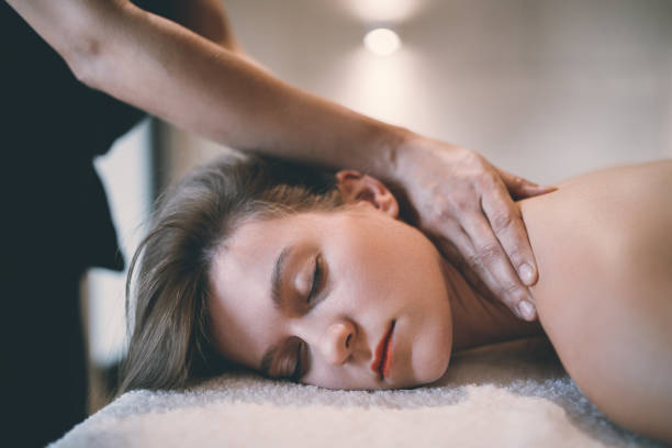 istock Rejuvenating relaxing massage by masseur 1031864364