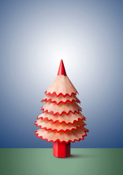 istock Christmas tree made with a pencil and its wooden shavings 1031867728