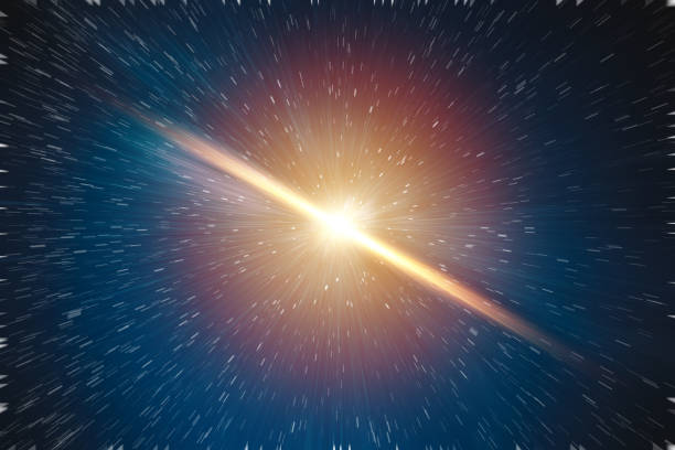 galaxy explosion urknall der sterne universum illustration konzept - big bang flash stock-fotos und bilder