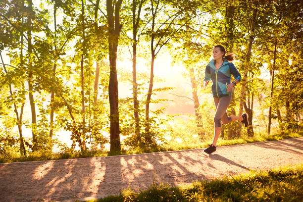 Fit woman running in the morning
