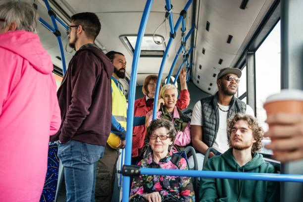 istock Morning bus is crowded with multi ethnic people 1031877822