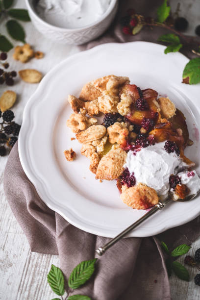 istock Crumble or Cobbler with peach and blackberries 1031880462
