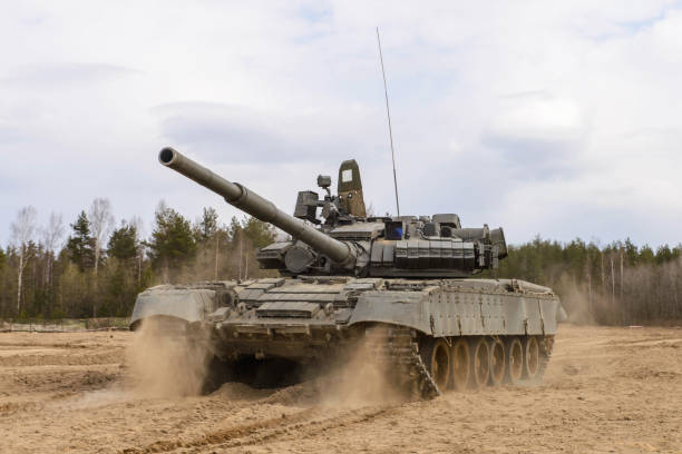 istock Russian T-72 tank at the military training ground 1031881148