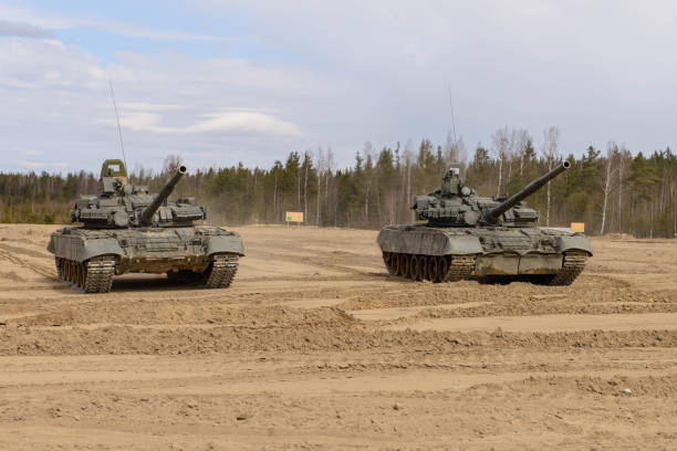 istock Russian T-72 tank at the military training ground 1031881378
