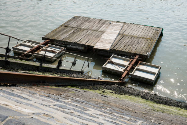 landing stage on the coast of Blankenberge, Belgium