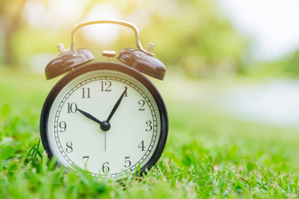 istock nature times clock outdoor green nature background 1031886602
