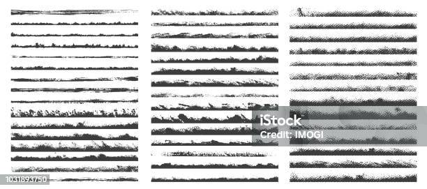 Set Di Pennelli - Immagini vettoriali stock e altre immagini di Incorniciatura - Incorniciatura, Sporco, Texture - Descrizione generale