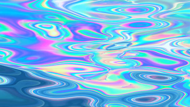 istock Holographic and iridescent pastel surface 1031899718