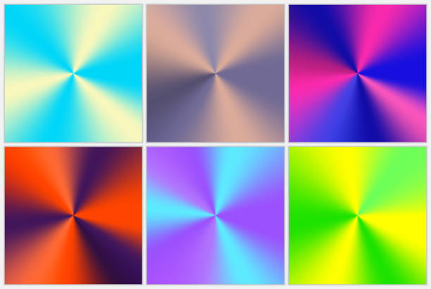 Set of colorful gradients Collection of multicolored conical gradients with neon effect rustproof stock illustrations
