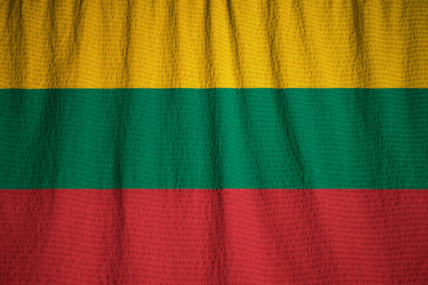 istock Closeup of Ruffled Lithuania Flag 1031905976