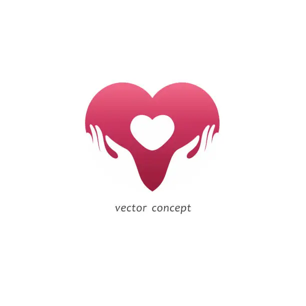 Vector illustration of Charity and care concept. Vector icon for the orphanage, baby care.