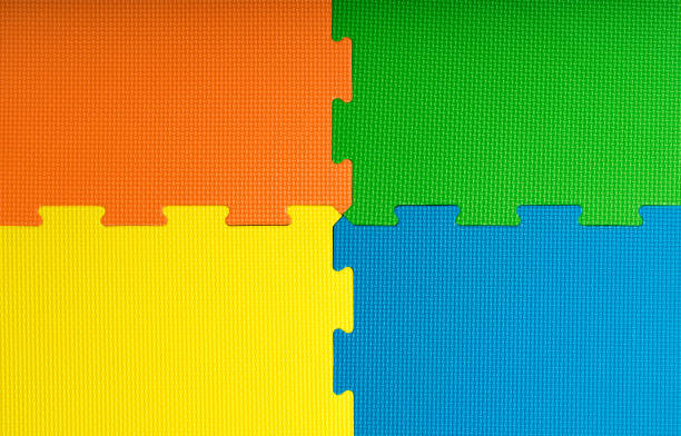 Foam flooring tiles / mats inside a play room, kindergarten school or gym