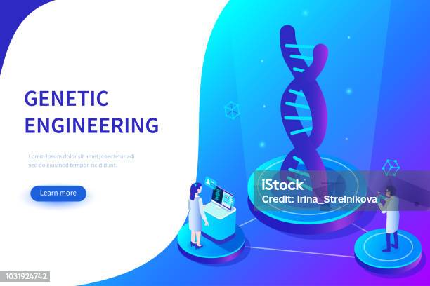 Genetic Engineering Stock Illustration - Download Image Now - DNA, Isometric Projection, Laboratory