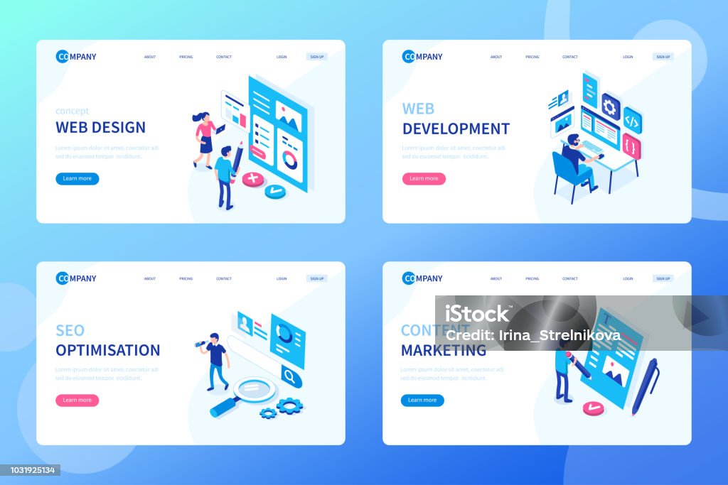 web development Web development process concept. Can use for web banner, infographics, hero images. Flat isometric vector illustration isolated on white background. Web Design stock vector