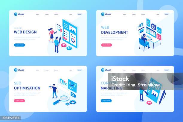 Web Development Stock Illustration - Download Image Now - Web Design, Isometric Projection, Search Engine