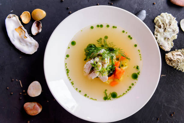 istock seafood soup in a white plate on a concrete background 1031931924