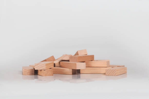 istock Pile of Wooden Blocks on White Background 1031936828