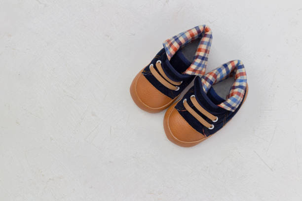 Booties denim with cuffs on white background