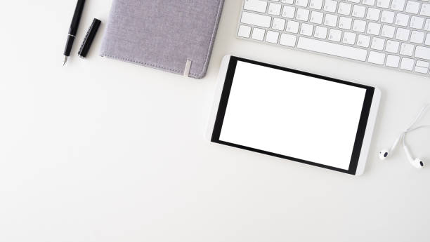 istock Copy space topview of working business table. 1031956300