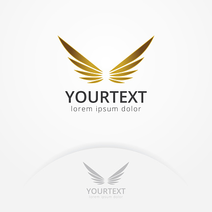 Golden wings logo, Vector of golden wing a symbol of freedom and glory. Elegant logo template