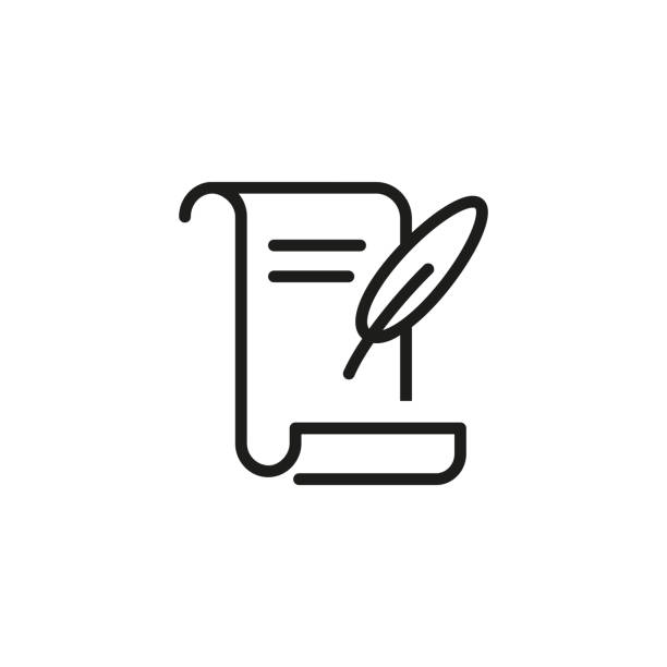 ilustraciones, imágenes clip art, dibujos animados e iconos de stock de carta a icono de la línea de santa - herencia