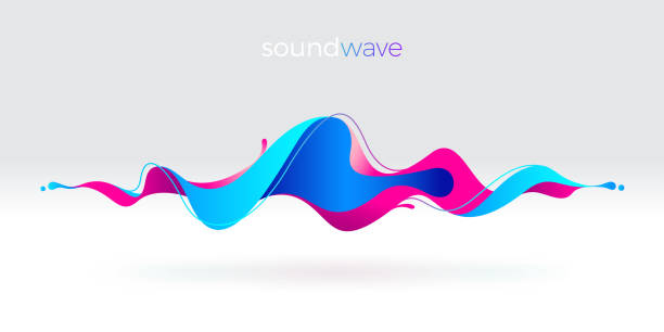 ilustrações, clipart, desenhos animados e ícones de multicolorido abstrata onda sonora fluida. ilustração em vetor. - arco equipamento musical