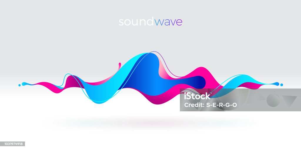 Multicolored abstract fluid sound wave. Vector illustration. Wave Pattern stock vector