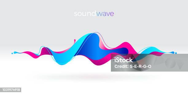 Multicolored Abstract Fluid Sound Wave Vector Illustration Stock Illustration - Download Image Now