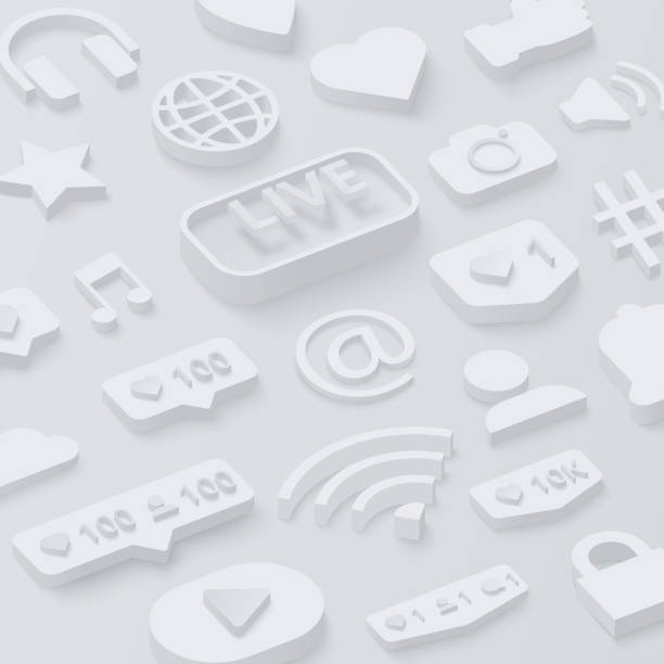 ソーシャル ネットワーク シンボルと 3 d 背景を灰色します。 - online messaging backgrounds communication computer network点のイラスト素材／クリップアート素材／マンガ素材／アイコン素材